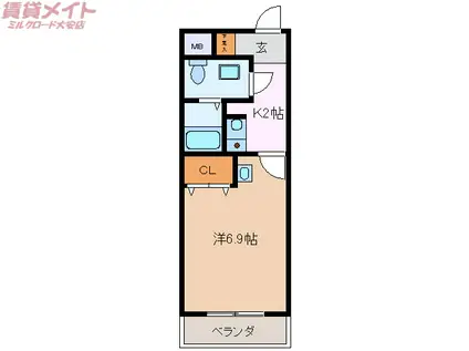 TS DREAM 大安(1K/2階)の間取り写真