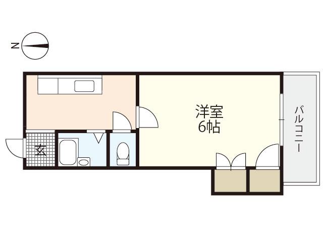 第1コーポ古屋(1DK/3階)の間取り写真