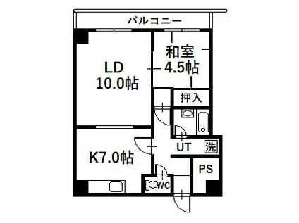 藤グリーンビル(1LDK/10階)の間取り写真