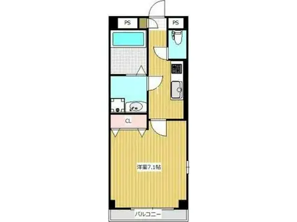 南幸町N・Sコート(1K/4階)の間取り写真