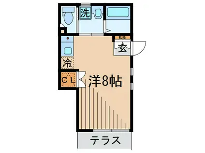 ティーハイツ(ワンルーム/1階)の間取り写真