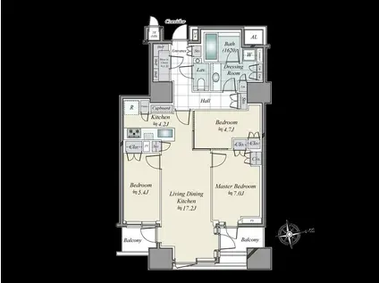 三田ガーデンヒルズ イーストヒル(3LDK/13階)の間取り写真