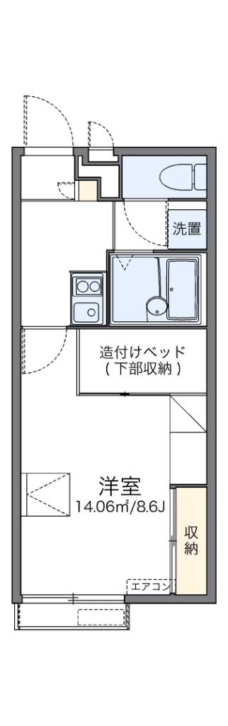 レオパレステイルザウエスト(1K/2階)の間取り写真