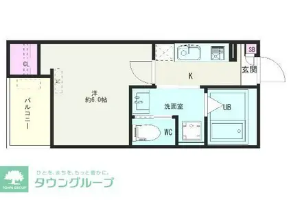 JACK KOFUKASAKUI(1K/1階)の間取り写真