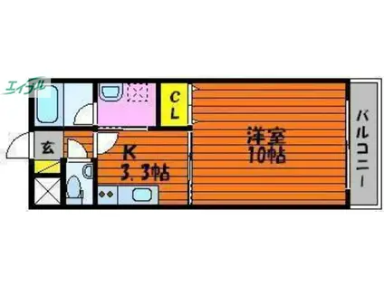 ハートフル泉田(1K/1階)の間取り写真