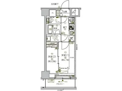 メインステージ南砂町(2K/3階)の間取り写真