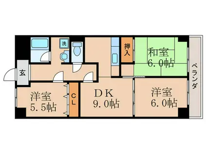 ロイヤル現代(3DK/1階)の間取り写真