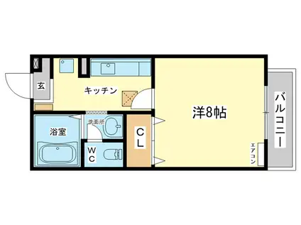 アヴニール今宿(1K/1階)の間取り写真