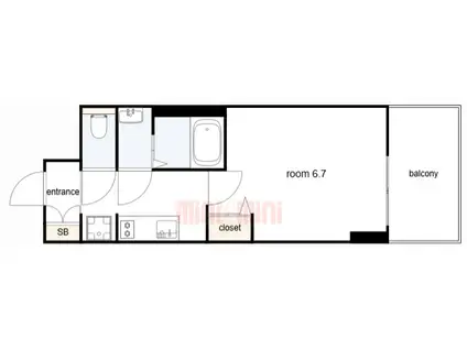 プレサンス神戸セレスティア(1K/10階)の間取り写真