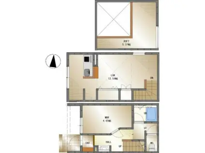 カサ・トレス(1LDK/1階)の間取り写真