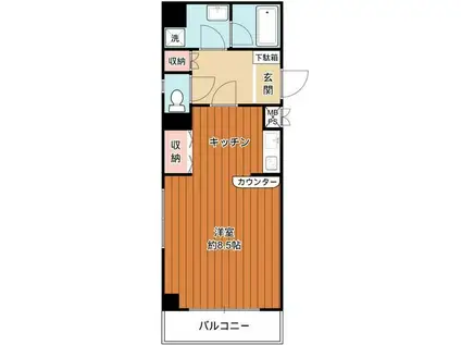 ポルトカーサ大森(1K/3階)の間取り写真