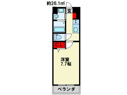 MDIグランコンディール室町(1K/7階)の間取り写真