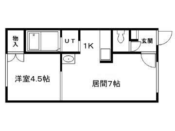 エスパニア7(1DK/2階)の間取り写真