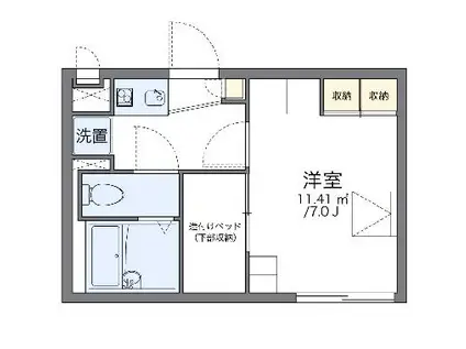 レオパレス下落合(1K/2階)の間取り写真