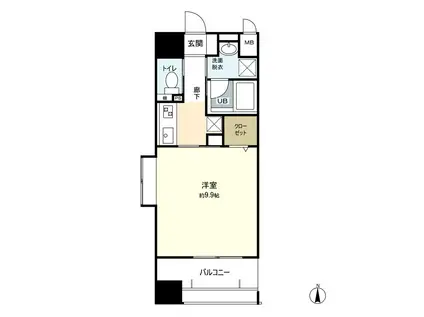 MFPRコート晩翠通(1K/12階)の間取り写真