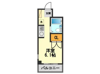 キャッスルアメニティ(ワンルーム/2階)の間取り写真