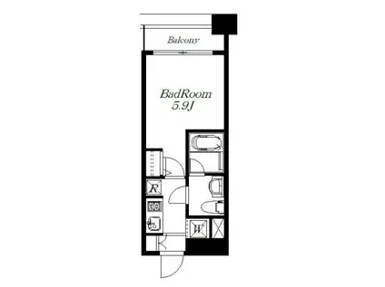 ガーラ・ステーション菊川(1K/2階)の間取り写真