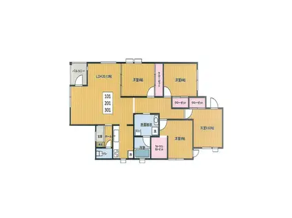 MALIE FUJIーマーリエ フジー(4LDK/1階)の間取り写真