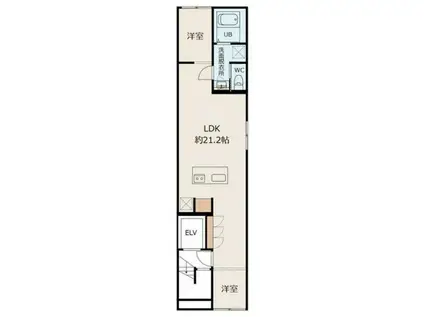 THE PALACE ASAKUSA IRIYA(2LDK/3階)の間取り写真