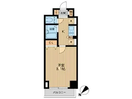 CASSIA KAWASAKI RESIDENCE(1K/8階)の間取り写真