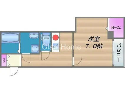 クィーンライフ東今里(1K/5階)の間取り写真