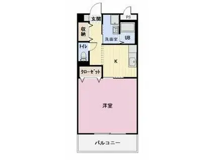 ビュークレスト(1K/2階)の間取り写真
