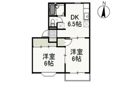 サンライズ久米A(2DK/1階)の間取り写真