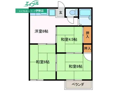 ハイツM(3DK/2階)の間取り写真