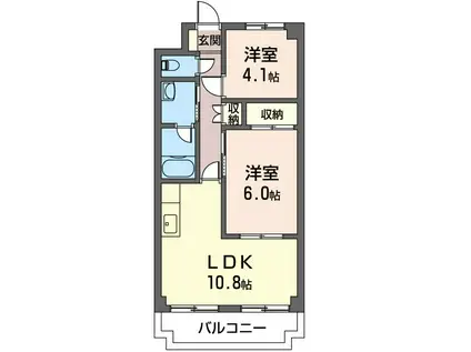 下鶴間ホームズ(2LDK/3階)の間取り写真