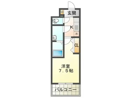 S-RESIDENCE四日市駅前COULEUR(1K/12階)の間取り写真