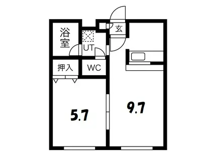 植物園ハイム(1LDK/3階)の間取り写真