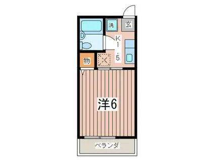 シティハイムカマクラII(1K/2階)の間取り写真