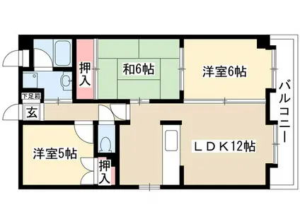 藤苑北山(3LDK/2階)の間取り写真