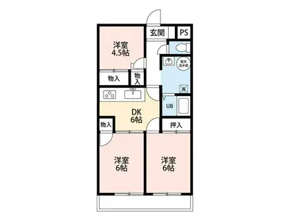 中央ハイツ(3DK/5階)の間取り写真