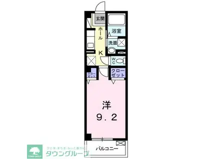 ル シーズ(1K/2階)の間取り写真