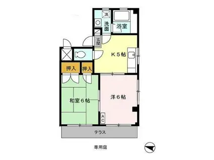 藤ハイム(2K/1階)の間取り写真