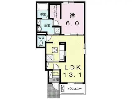 イルクォーレ(1LDK/1階)の間取り写真