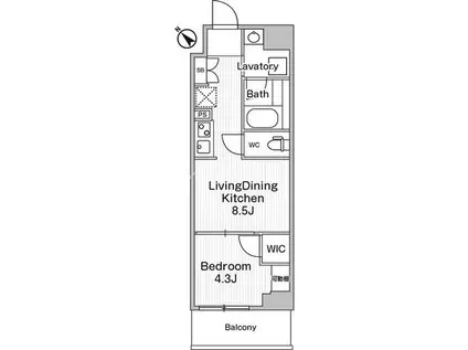 コンフォリア・リヴ巣鴨(1LDK/3階)の間取り写真