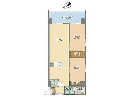 ESAN TERRACE 比屋根(2LDK/9階)の間取り写真