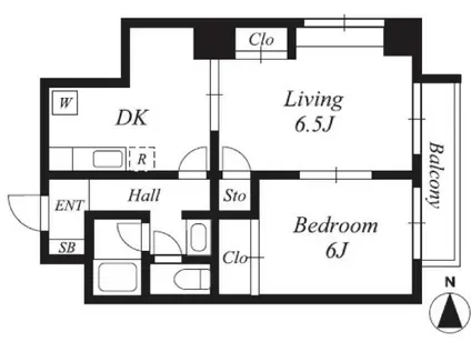 石井ハイム(2DK/4階)の間取り写真