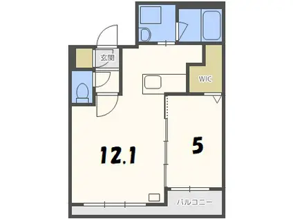 ガイアールS8(1LDK/4階)の間取り写真