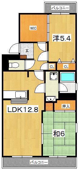ベルヴェデーレII(2SLDK/3階)の間取り写真