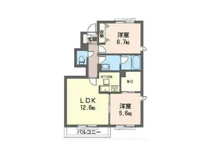 メゾン ド ポワール(2LDK/1階)の間取り写真