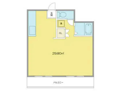 チサンマンション丸の内第3(ワンルーム/3階)の間取り写真