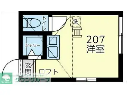 ユナイトパティオ矢向(ワンルーム/1階)の間取り写真