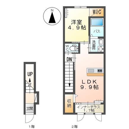 コンフォルタ大和 205(1LDK/2階)の間取り写真