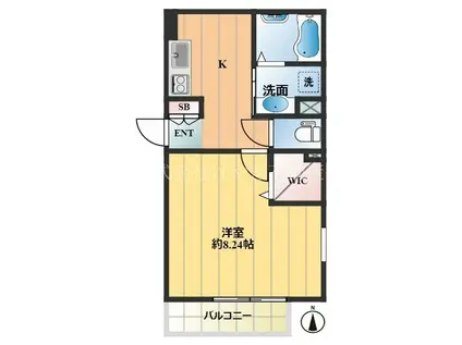 DU GLANZ(1K/3階)の間取り写真