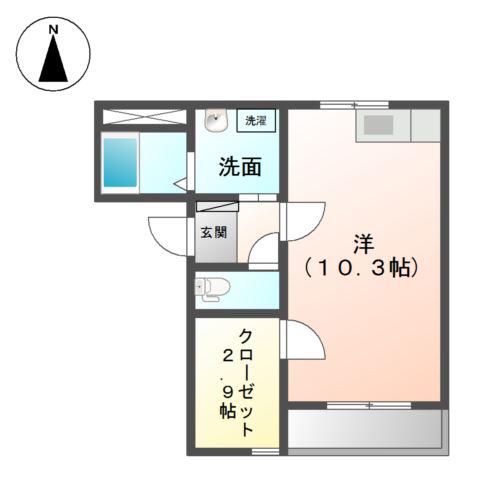 ＪＲ東海道本線 岐阜駅 バス乗車時間：40分 最寄りバス停で下車 徒歩10分 2階建 築20年(ワンルーム/1階)の間取り写真