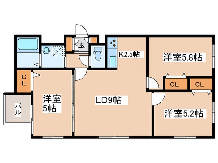 BLANC(3LDK/3階)の間取り写真