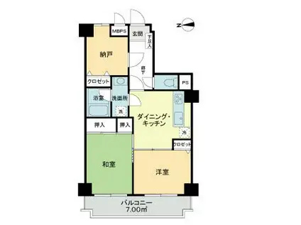 ライオンズマンション流山(2SDK/3階)の間取り写真